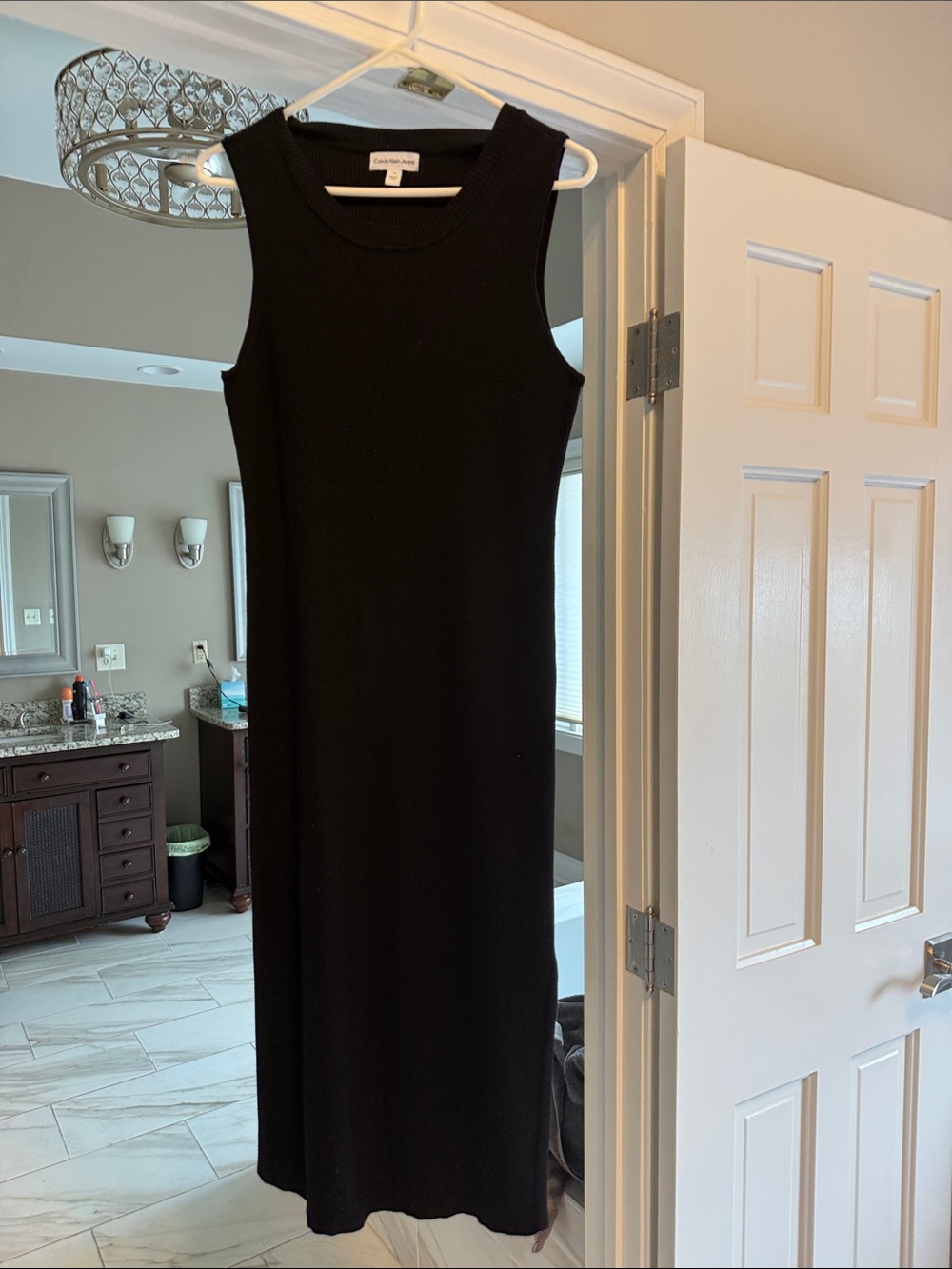 Calvin Klein Jeans Black Sleeveless Knit Midi Dress